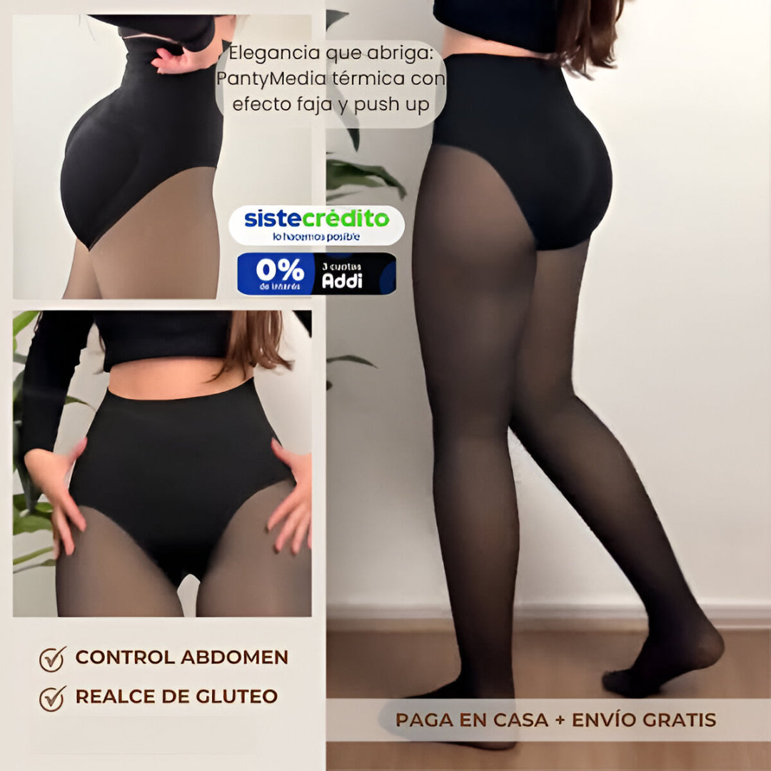 PantyMedias Térmicas Con Control Abdomen y Push Up 220 Gramos