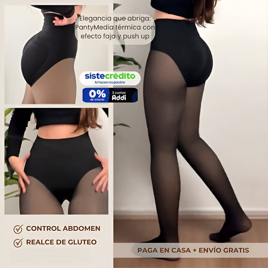 PantyMedias Térmicas Con Control Abdomen y Push Up 220 Gramos